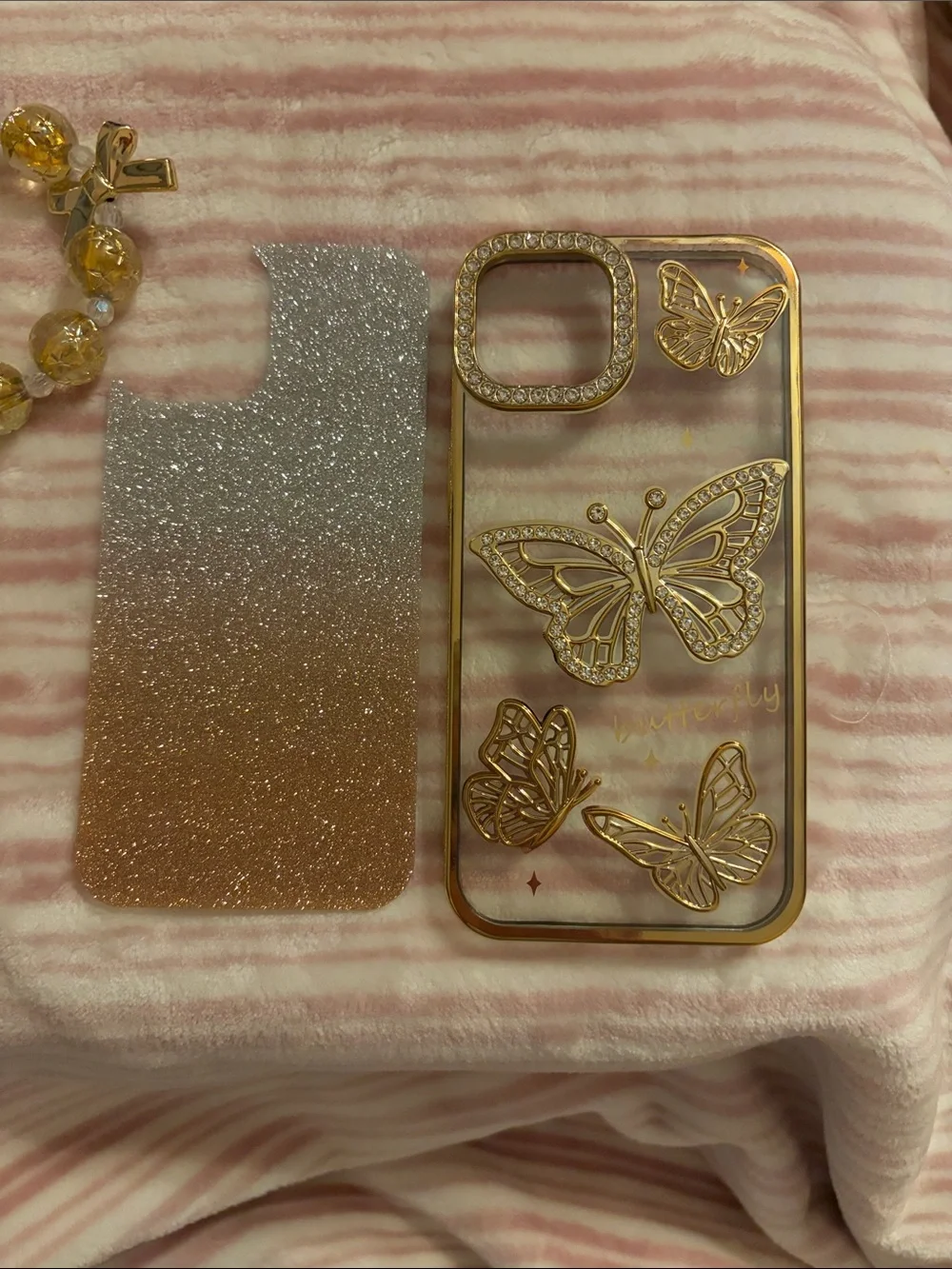 Pink Bow Case & Gold Butterfly iPhone 14 Cases NIP